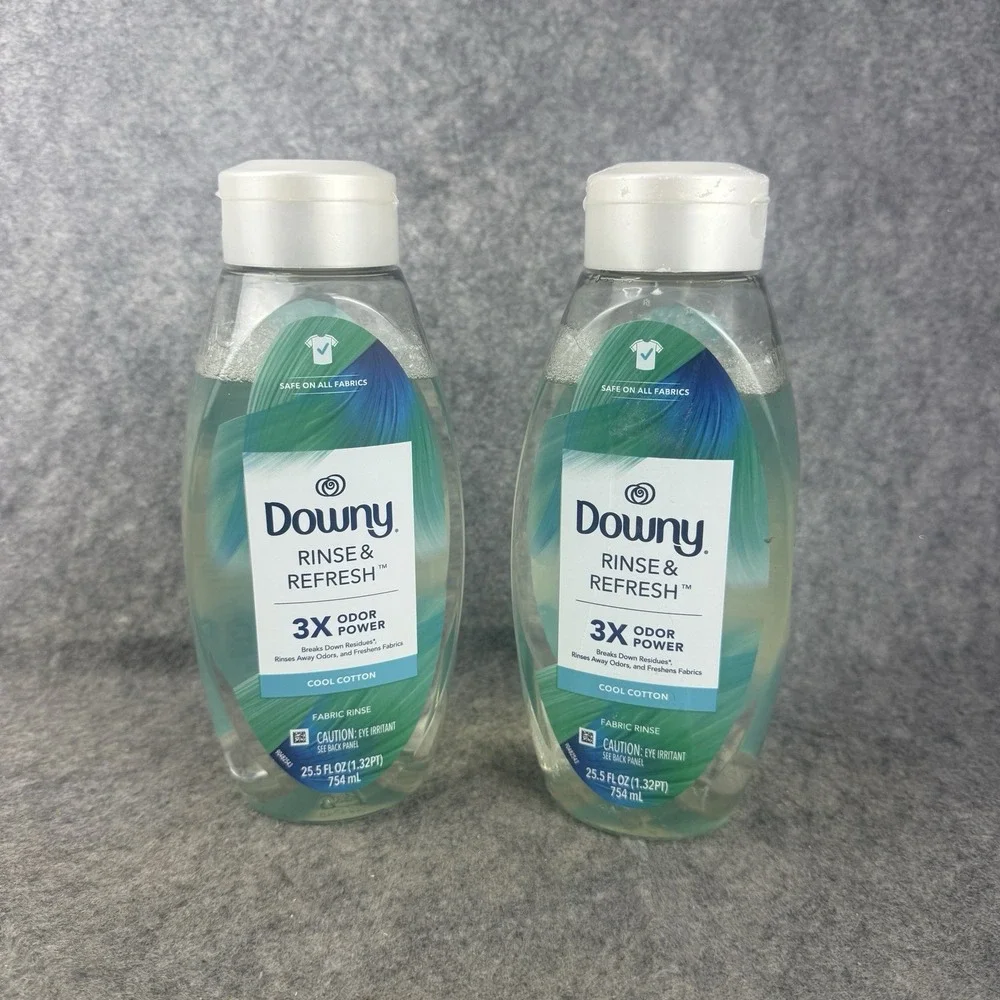 Downy RINSE & REFRESH Laundry Odor Remover Cool‎ Cotton Lot Of 2 / 25.5 Oz Each